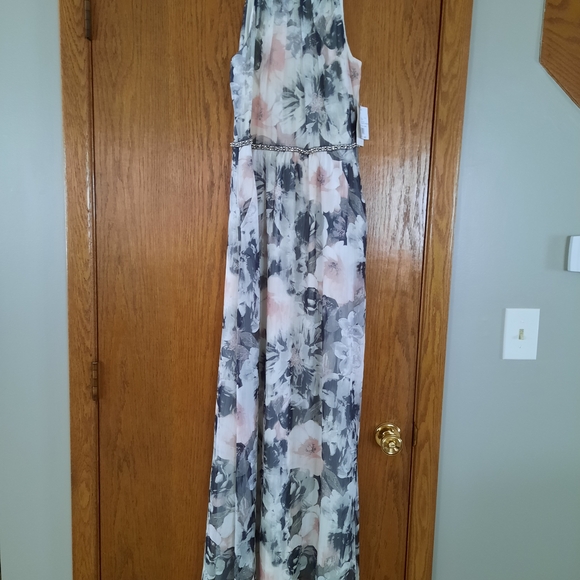 SLNY Floral Halter Dress - Black, White, Pink - Picture 5 of 5